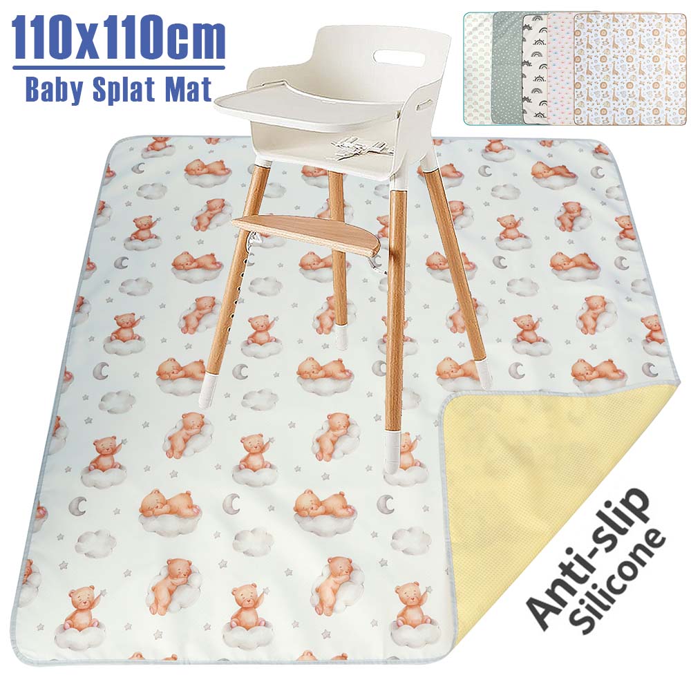 Highchair Splash Mat - Baby Splat Mat Anti Slip เก้าอี้สูงกันน้ําทารกเด็กวัยหัดเดินอาหาร