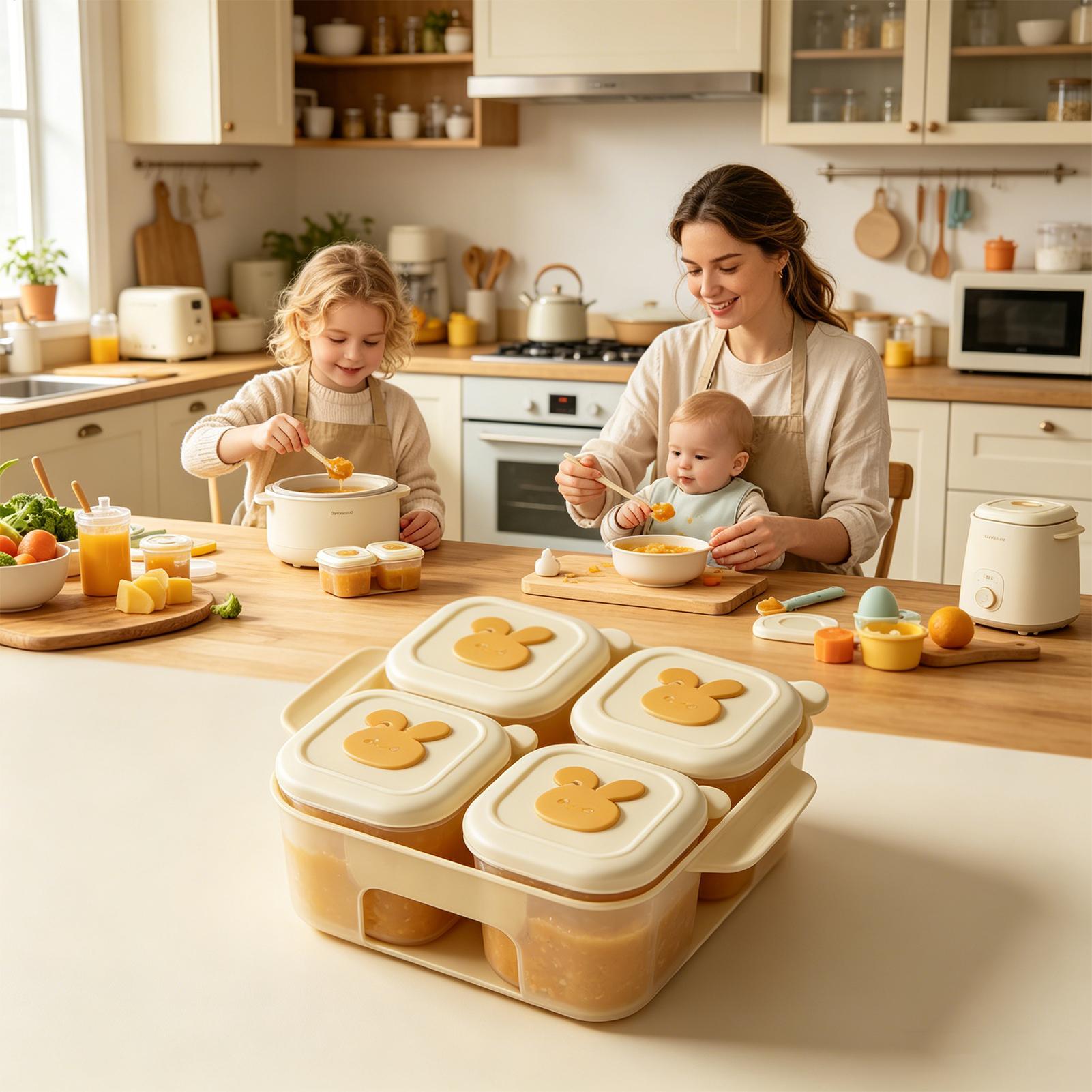 Freezer Tray Baby - ถาดแช่อาหารแช่แข็งพร้อมฝาปิด ภาชนะใส่น้ำซุปสำหรับเด็ก ถาดแช่อาหารบดสำหรับเด็ก สำหรับผู้ปกครอง คุณแม่ พี่เลี้ยงเด็ก