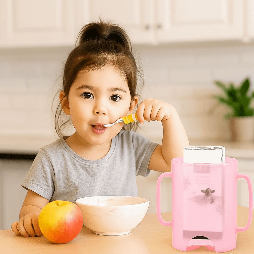 Baby Food Reusable Pouches - ที่ใส่ถุงบีบพลาสติกแบบพกพา ที่ใส่ถุงอาหารแบบใช้ซ้ำได้พร้อมหูจับ ที่ใส่กล่องเครื่องดื่มแบบกันรั่วสำหรับเด็ก
