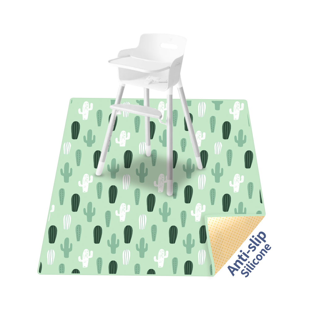 Highchair Splash Mat - HappyFlute Splatสําหรับภายใต้เก้าอี้สูง/ศิลปะ/งานฝีมือล้างทําความสะอาดได้กันน้ําAnti-Slipชั้นSplash Matแบบพกพาเด็กเล่นmat