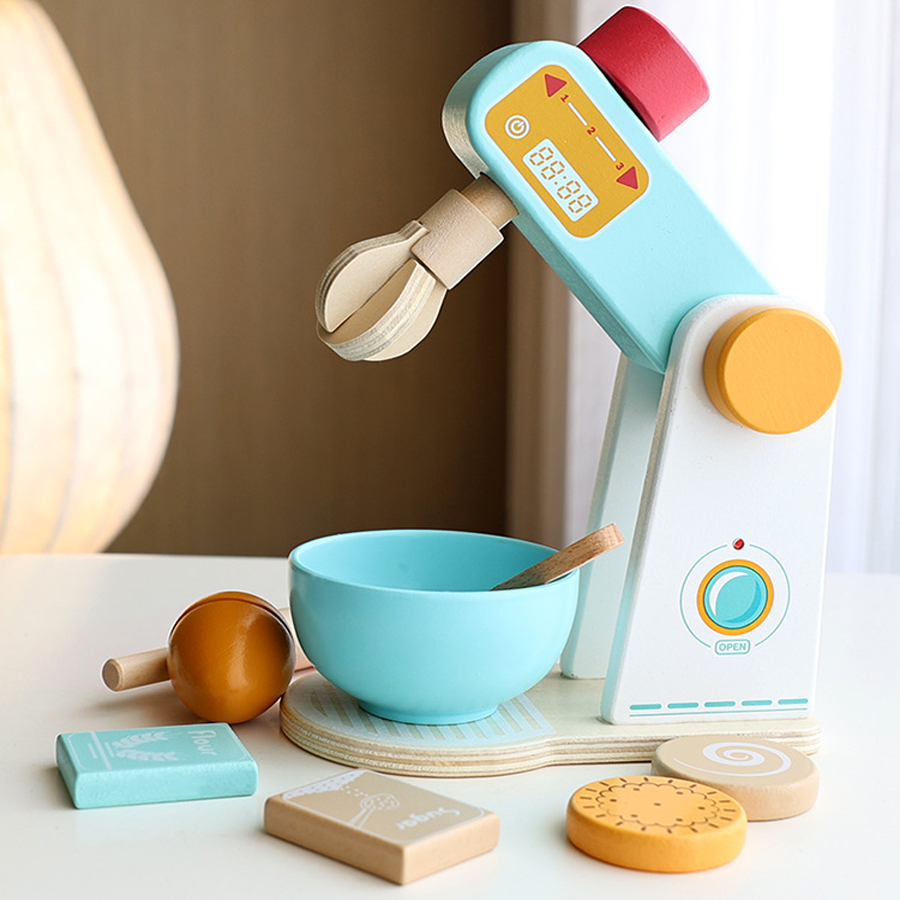 Baby Food Under 1 Year - ของเล่นจำลองครัวไม้ เครื่องชงกาแฟไม้ เครื่องปิ้งขนมปังไม้ เครื่องผสมอาหาร ของเล่นเสริมพัฒนาการเด็กเล็ก