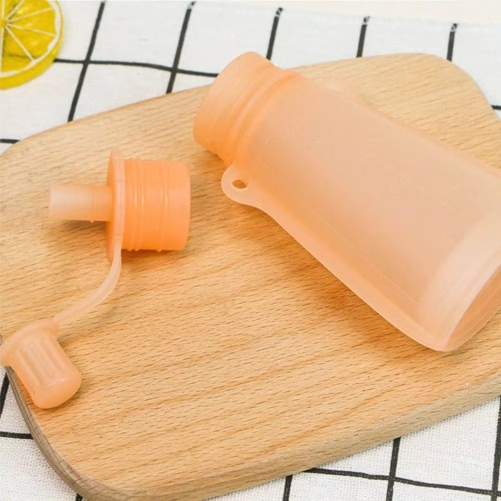 Baby Food Reusable Pouches - ถุงใส่อาหารปลอดสาร BPA ปิดผนึกกันรั่ว ใช้ซ้ำได้ ภาชนะใส่อาหารแบบเติมได้ ดีไซน์เติมได้