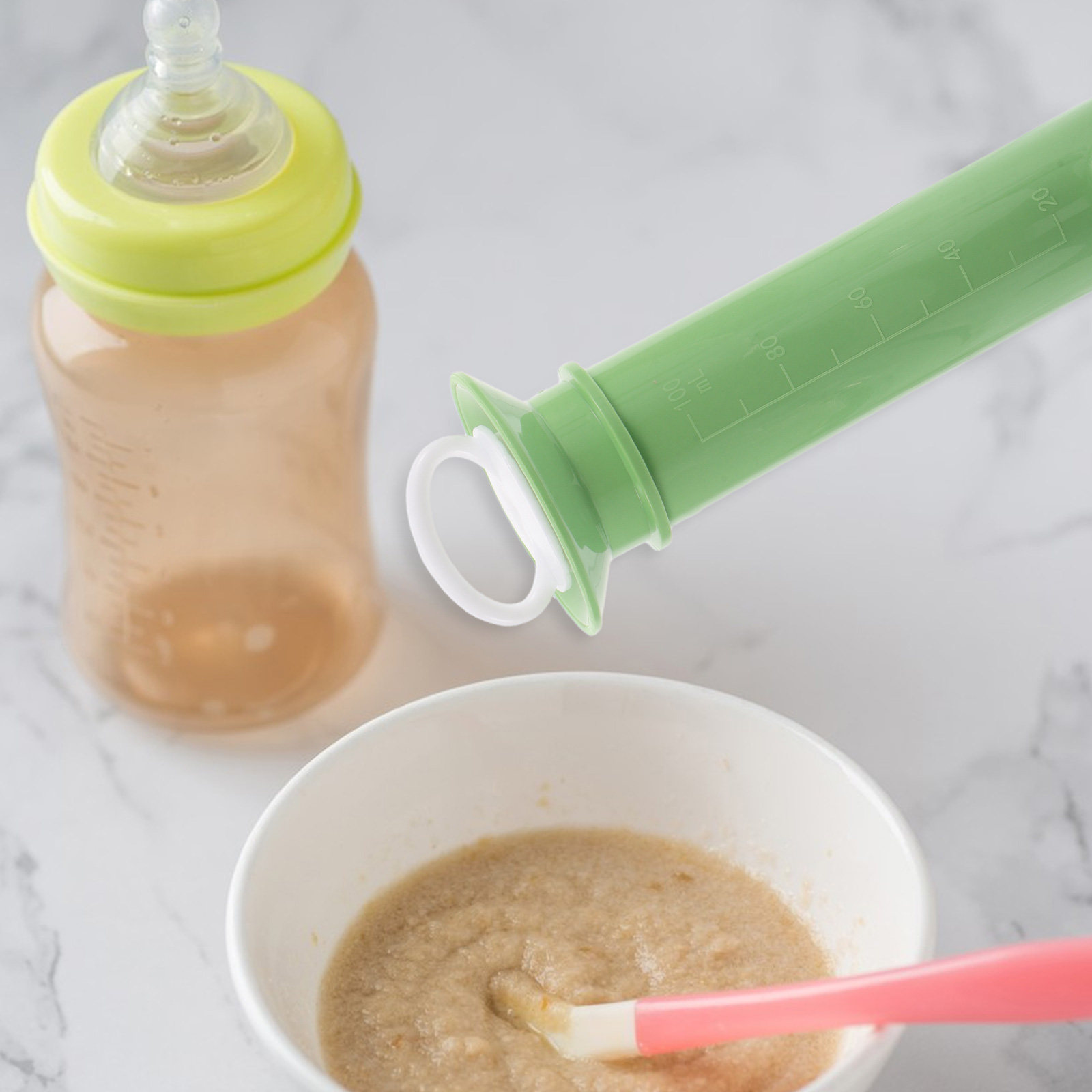 Baby Puree Pouch - เครื่องจ่ายอาหารเด็กแบบพกพา ขนาดกะทัดรัด เติมซ้ำได้ สำหรับอาหารบด โยเกิร์ต ข้าวโอ๊ต