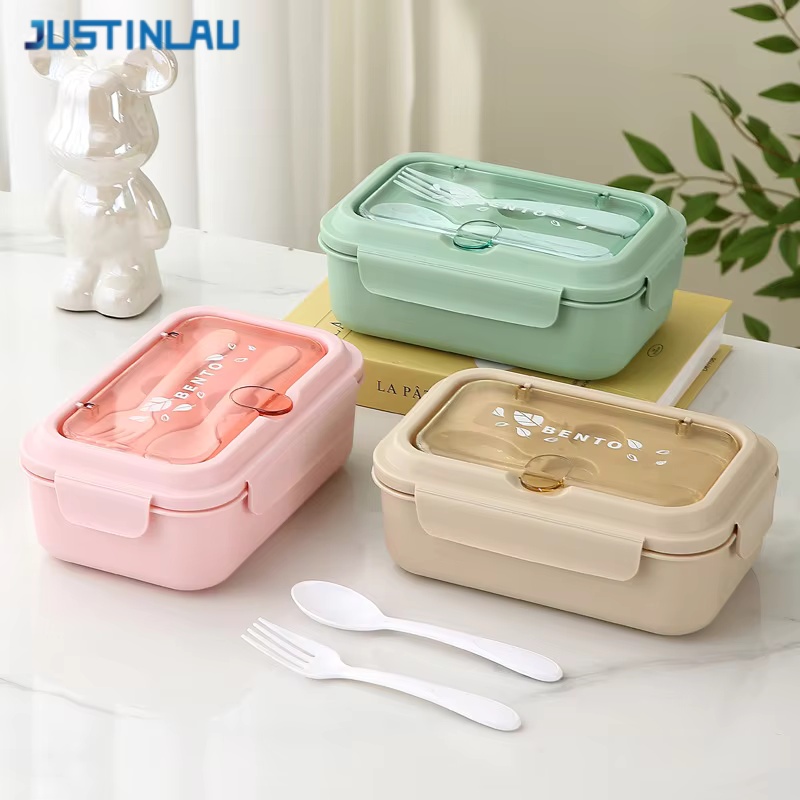 Baby Food Bag - กล่องอาหารกลางวันแบบพกพาสำหรับเด็ก JUSTINLAU กล่องเบนโตะสำหรับโรงเรียน พร้อมช่องแบ่งและฝาปิดสนิท มาพร้อมชุดช้อนส้อม สามารถใช้กับไมโครเวฟได้