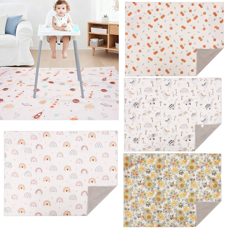 Highchair Splash Mat - แผ่นรองกันน้ำสำหรับเก้าอี้เด็กแบบพกพา ป้องกันการลื่น สำหรับเด็กทารกขณะกินอาหาร เล่น และพัฒนาการ