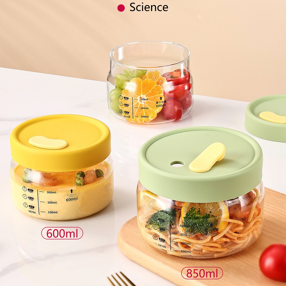 Baby Food Under 1 Year - 600-850ml ภาชนะเก็บอาหารแก้ว Airtight Leakproof เด็กชามอาหารขนาดไมโครเวฟตู้แช่แข็งปลอดภัย Meal