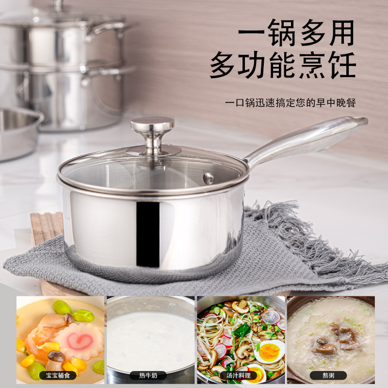 Baby Food Steamer - หม้อสแตนเลส HYS สำหรับทำอาหารเด็กแบบหนาพิเศษ - หม้อนึ่งและหม้อหุงต้มอเนกประสงค์แบบไม่เคลือบ