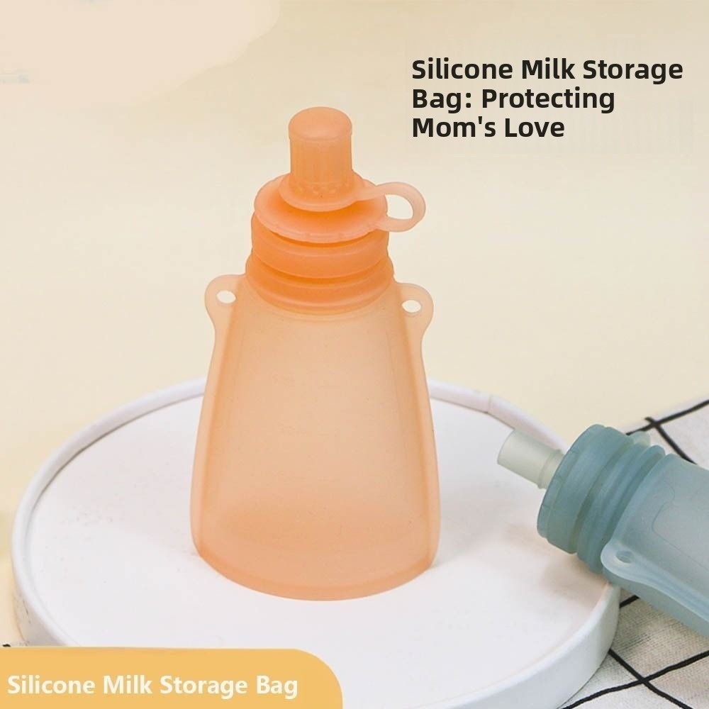Baby Food Reusable Pouches - ถุงใส่อาหารเด็กซิลิโคนปลอดสาร BPA ใช้ซ้ำได้ เติมนมได้ ป้องกันการรั่วซึม บีบปิดผนึกได้
