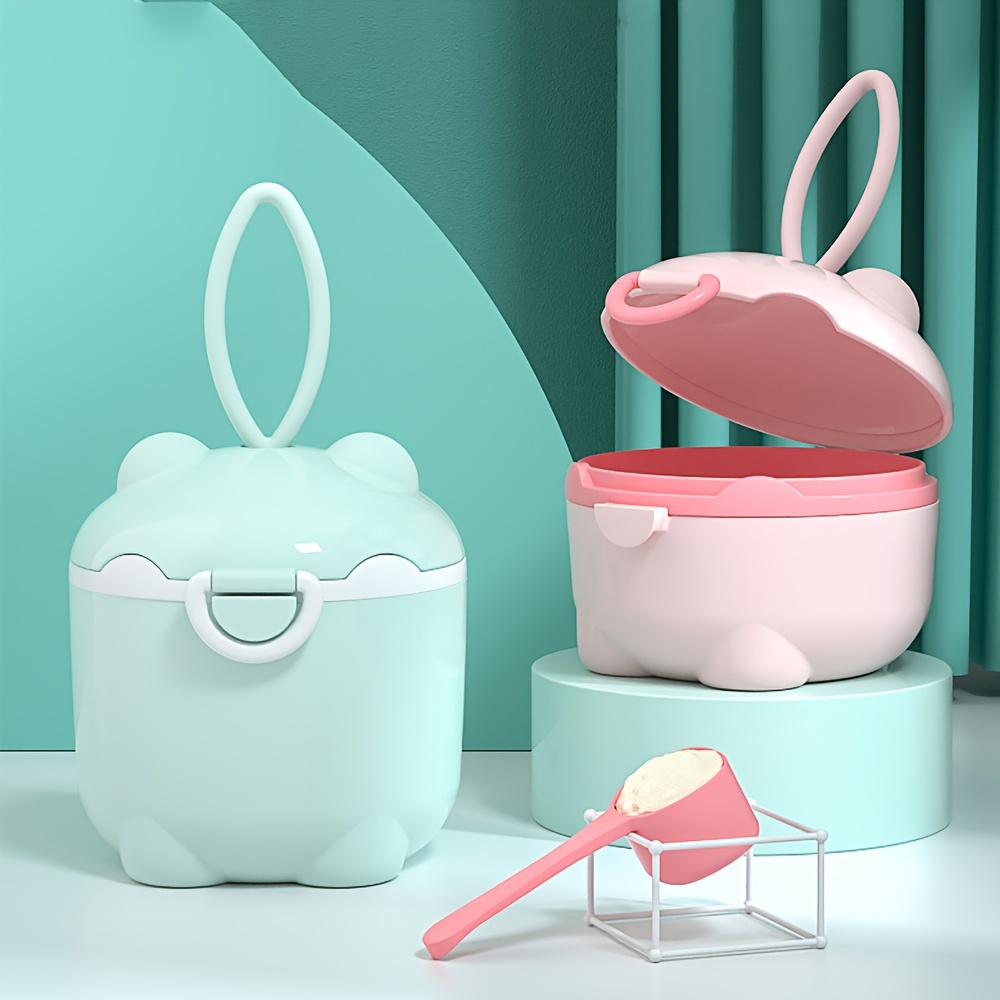 Baby Food Pouches - กล่องนมผงสี่ชั้นแบบพกพา 1 ชิ้น, ภาชนะบรรจุนมผง, กล่องเก็บอาหารขนมหมุนได้