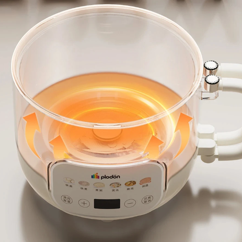 Baby Food Steamer - หม้อหุงข้าวไฟฟ้าอเนกประสงค์ขนาด 1.6 ลิตร พร้อมด้ามจับพับได้ ใช้ทำอาหารประเภทซุป อาหารเด็ก