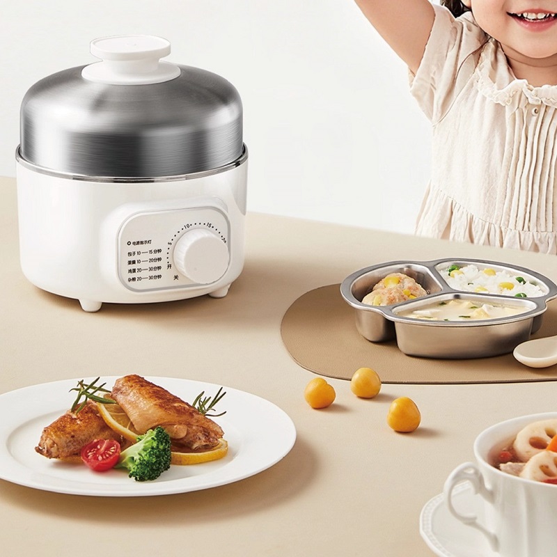 Baby Food Steamer - เครื่องทำไข่เอนกประสงค์ 400W สำหรับหอพัก เครื่องทำอาหารเช้า สแตนเลส 304
