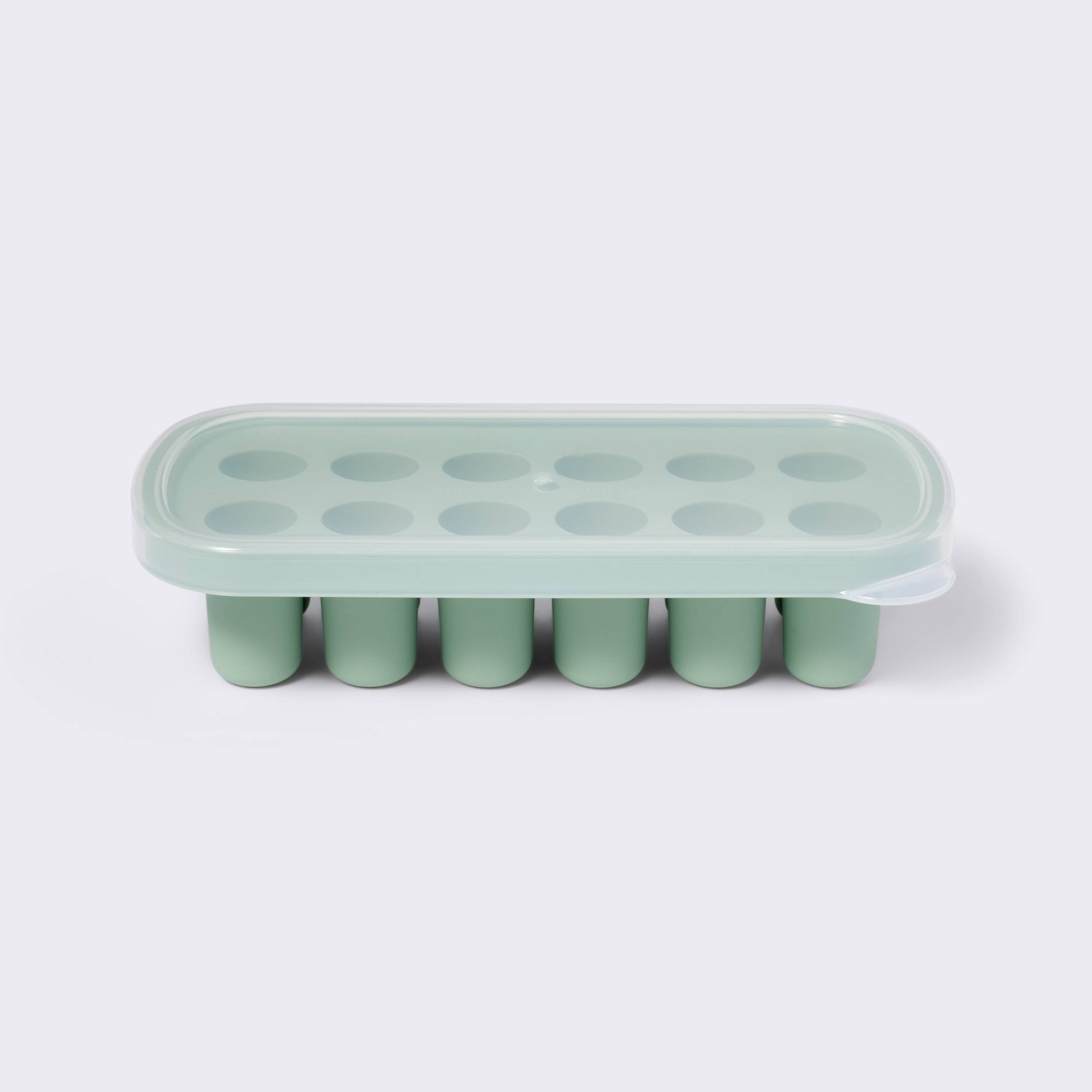 Freezer Tray Baby - ถาดแช่แข็งอาหารเด็กสีเขียว, แม่พิมพ์เก็บอาหารแบบยืดหยุ่นสำหรับอาหารบด, ขนม, การเตรียมอาหาร, ถอดออกง่าย