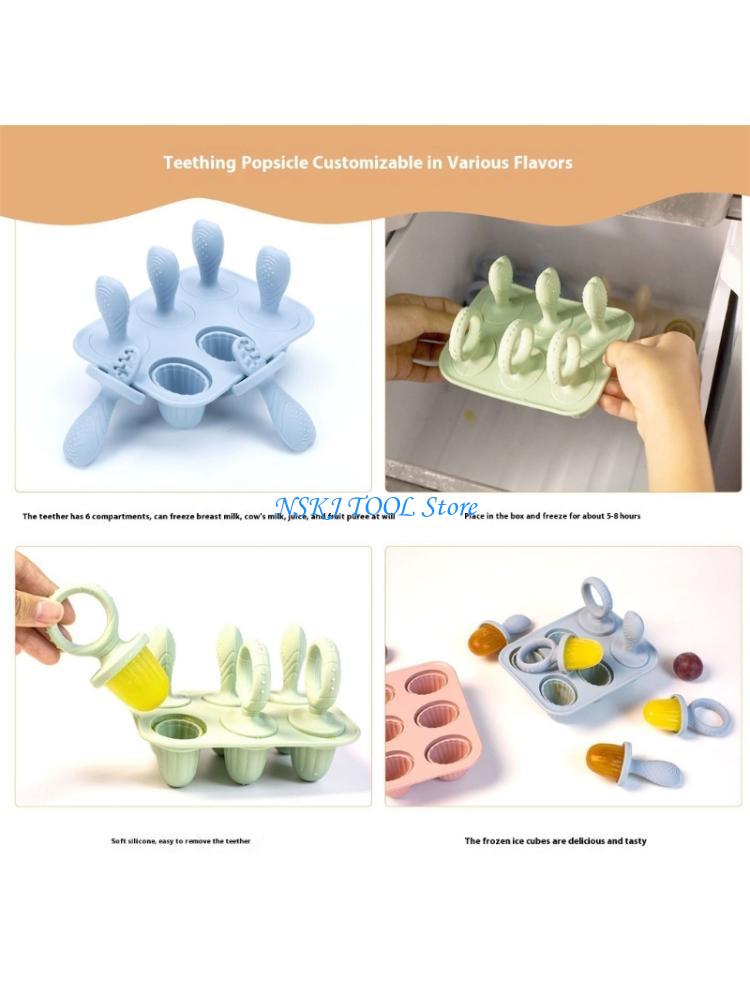 L8RCซิลิโคนไอศกรีมMakerและTeet - Freezer Tray Baby บทวิจารณ์และราคา