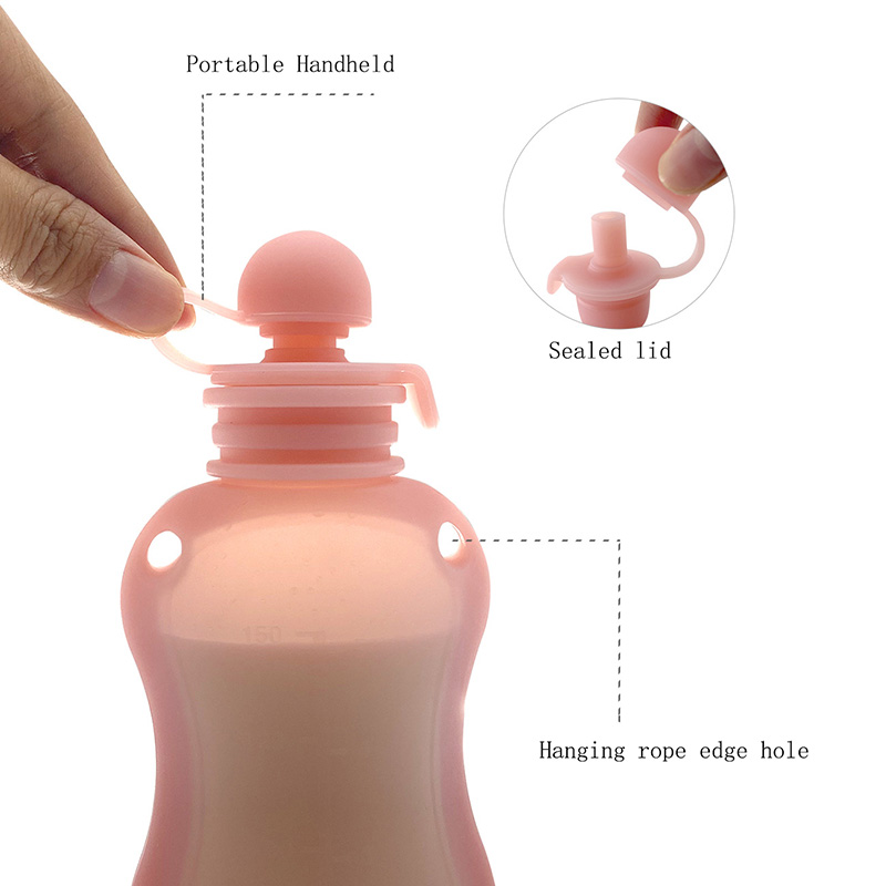 150ml สะดวกถุงเก็บนมซิลิโคนอาห - Baby Food Reusable Pouches บทวิจารณ์และราคา
