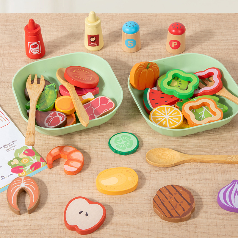 ชุดของเล่นจำลองสลัดไม้ ของเล่น - Baby Food Under 1 Year บทวิจารณ์และราคา