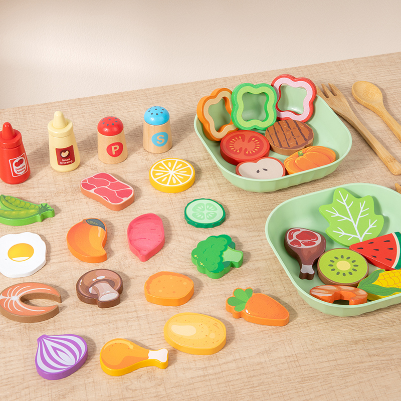 ชุดของเล่นจำลองสลัดไม้ ของเล่น - Baby Food Under 1 Year บทวิจารณ์และราคา