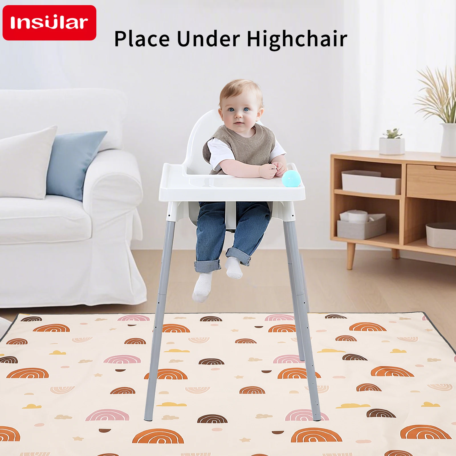 เด็กภายใต้เก้าอี้สูง Splash Pa - Highchair Splash Mat บทวิจารณ์และราคา