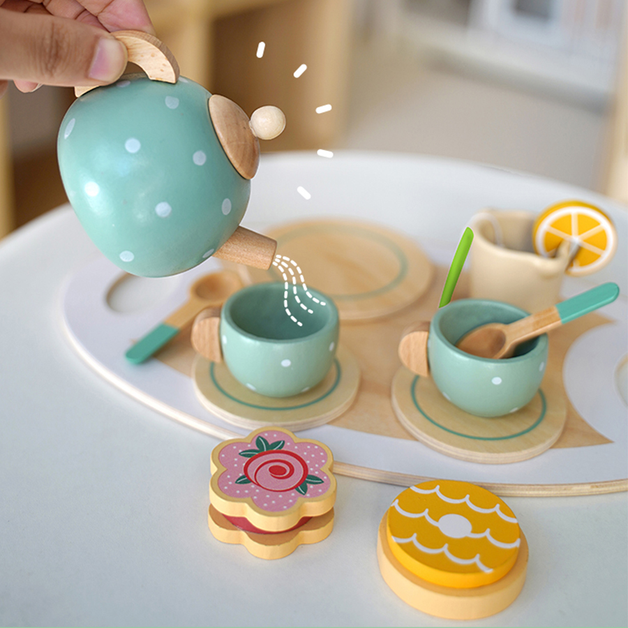 ชุดของเล่นน้ำชายามบ่ายทำจากไม้ - Baby Food Under 1 Year บทวิจารณ์และราคา