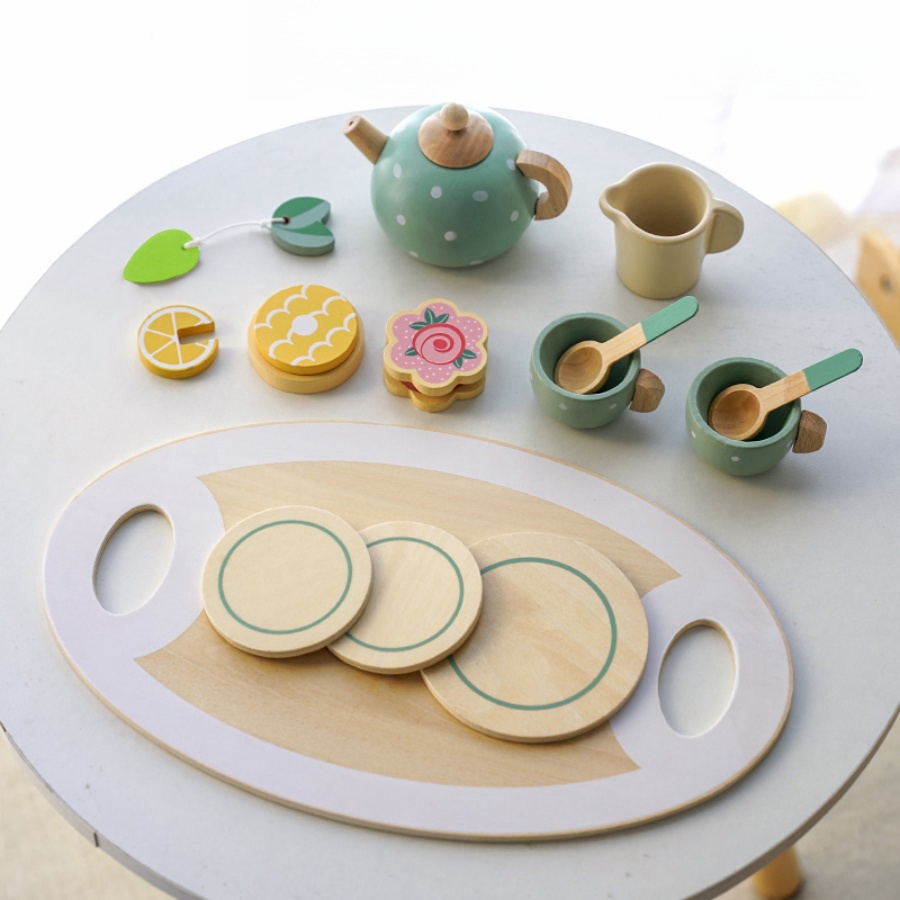 ชุดชาไม้สําหรับสาวน้อยของเล่นไ - Baby Food Under 1 Year บทวิจารณ์และราคา