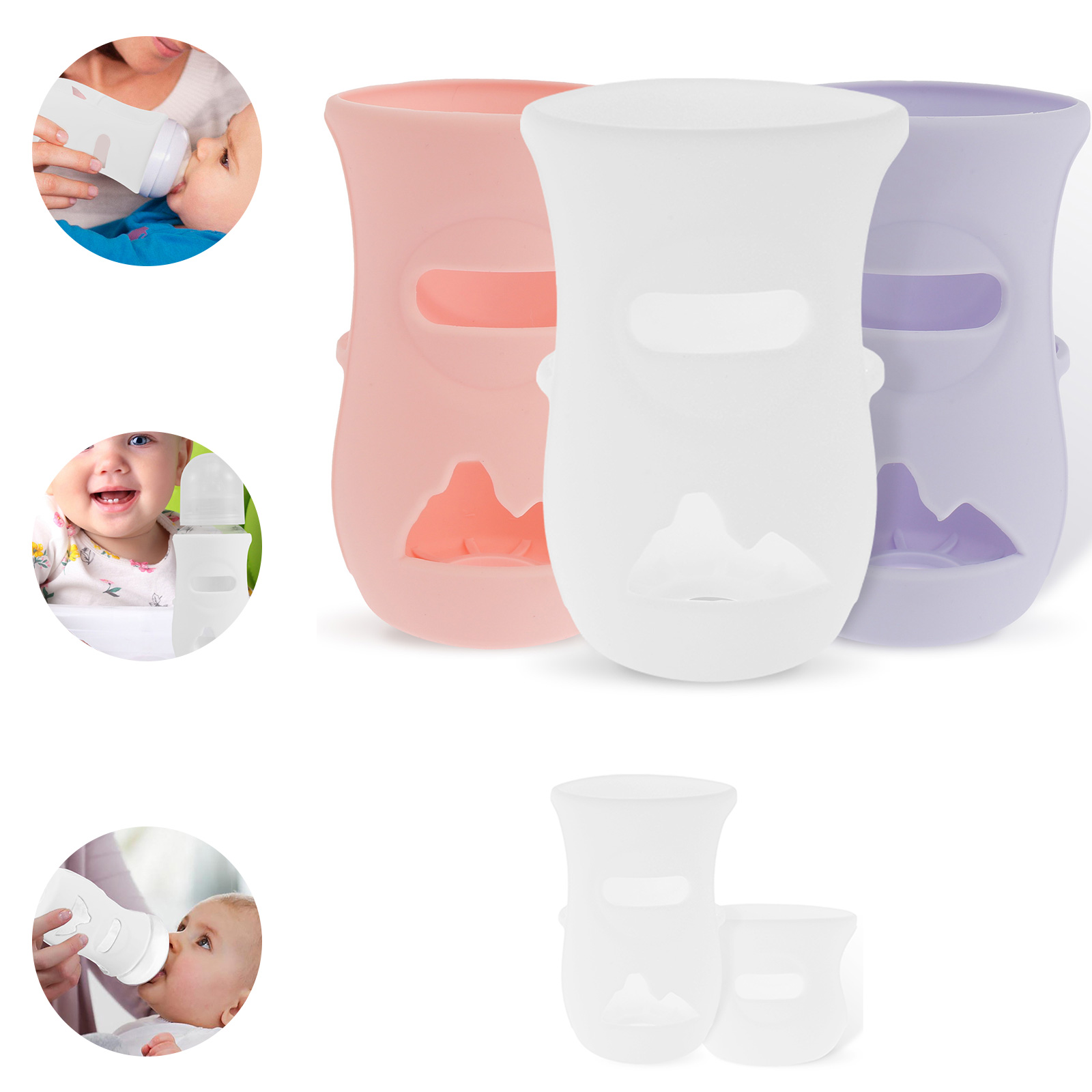 แขนซิลิโคนซิลิโคนเด็กขวดแก้วฉน - Baby Food Pouches บทวิจารณ์และราคา
