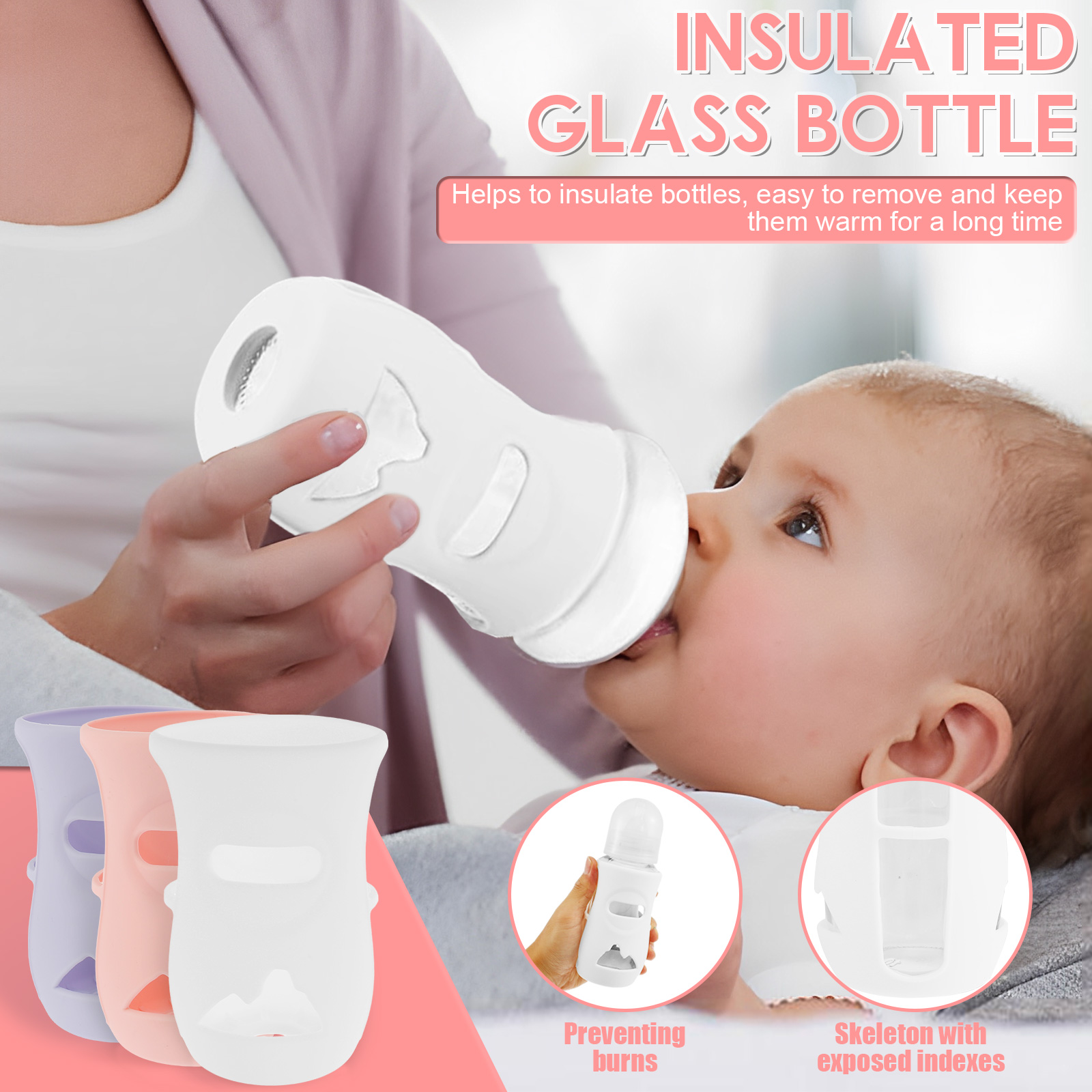แขนซิลิโคนซิลิโคนเด็กขวดแก้วฉน - Baby Food Pouches บทวิจารณ์และราคา