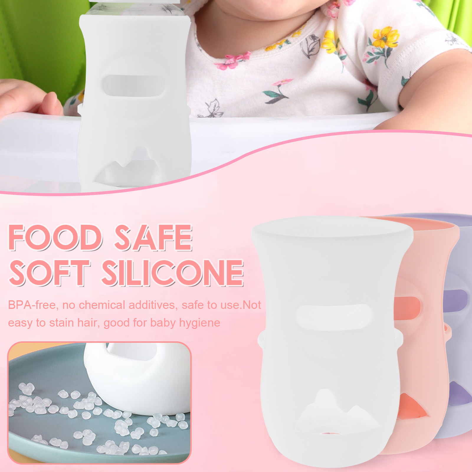 แขนซิลิโคนซิลิโคนเด็กขวดแก้วฉน - Baby Food Pouches บทวิจารณ์และราคา