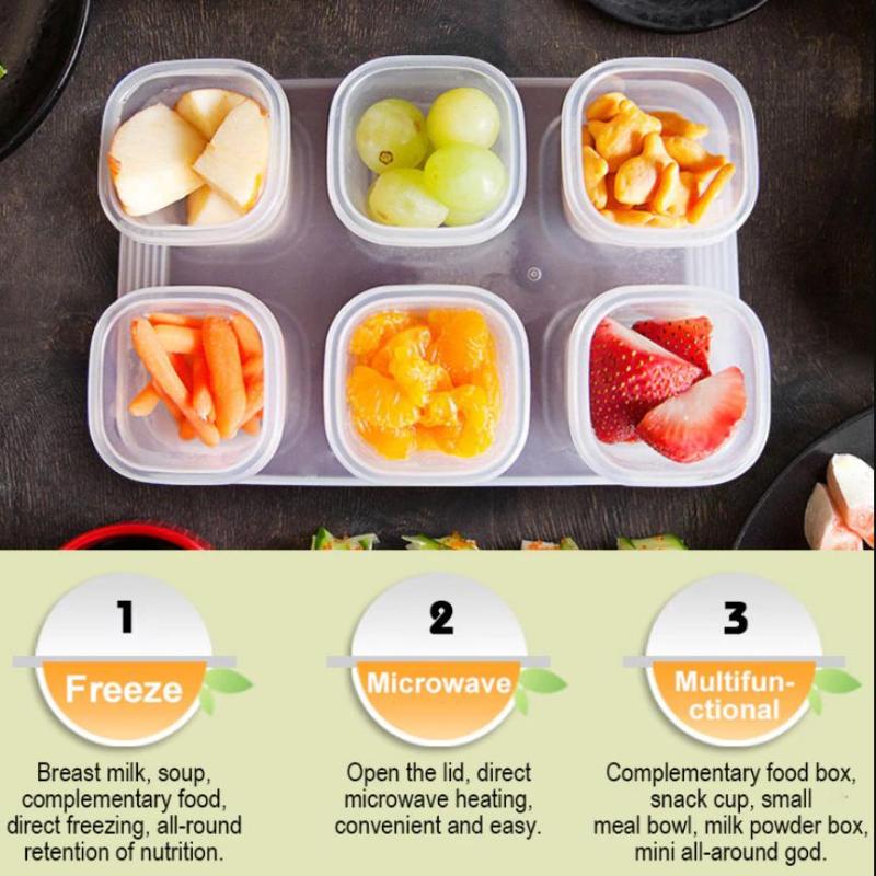 4/6 ชิ้น กล่องเก็บอาหารเด็กสำห - Freezer Tray Baby บทวิจารณ์และราคา