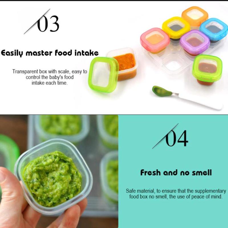 4/6 ชิ้น กล่องเก็บอาหารเด็กสำห - Freezer Tray Baby บทวิจารณ์และราคา