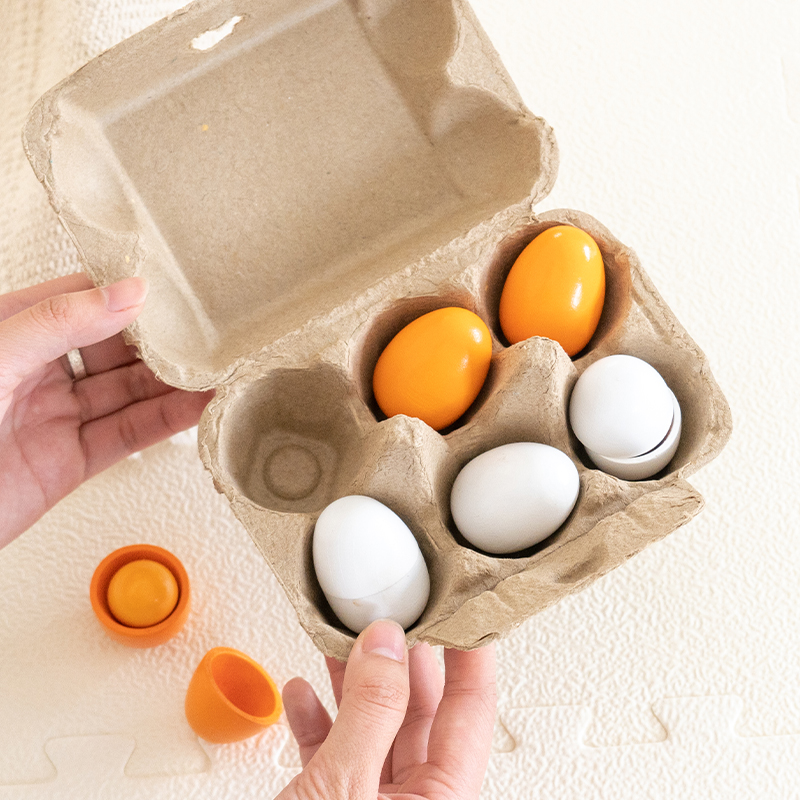 6 ชิ้นไม้ไข่ของเล่นไข่ของเล่นเ - Baby Food Under 1 Year บทวิจารณ์และราคา