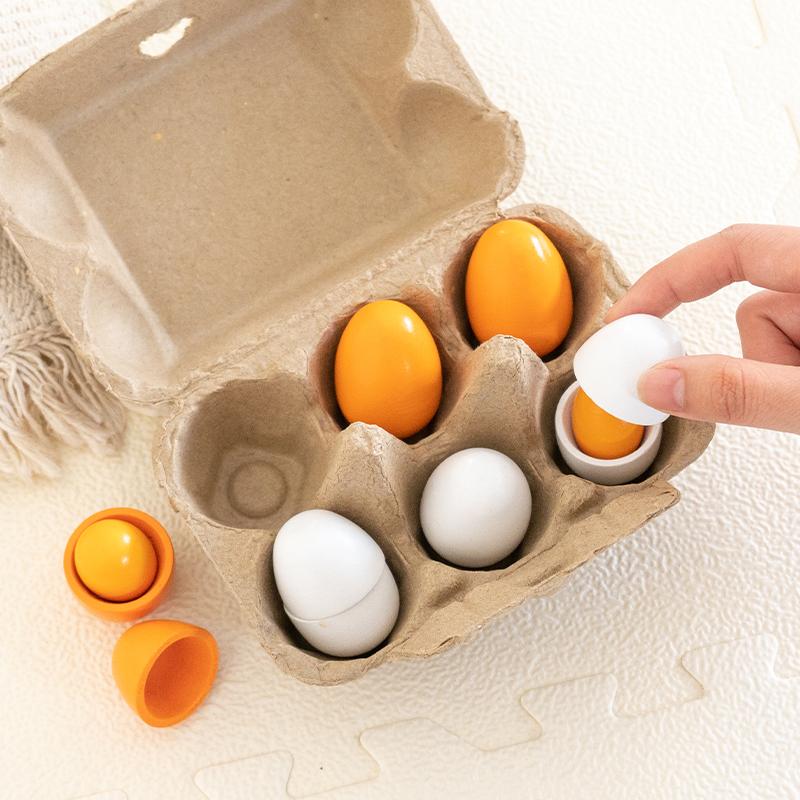 6 ชิ้นไม้ไข่ของเล่นไข่ของเล่นเ - Baby Food Under 1 Year บทวิจารณ์และราคา