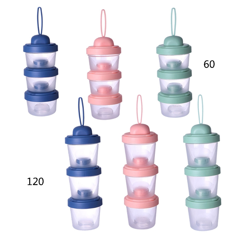 60ml/120ml กล่องเก็บนมผง 3 ชั้ - Baby Food Pouches บทวิจารณ์และราคา