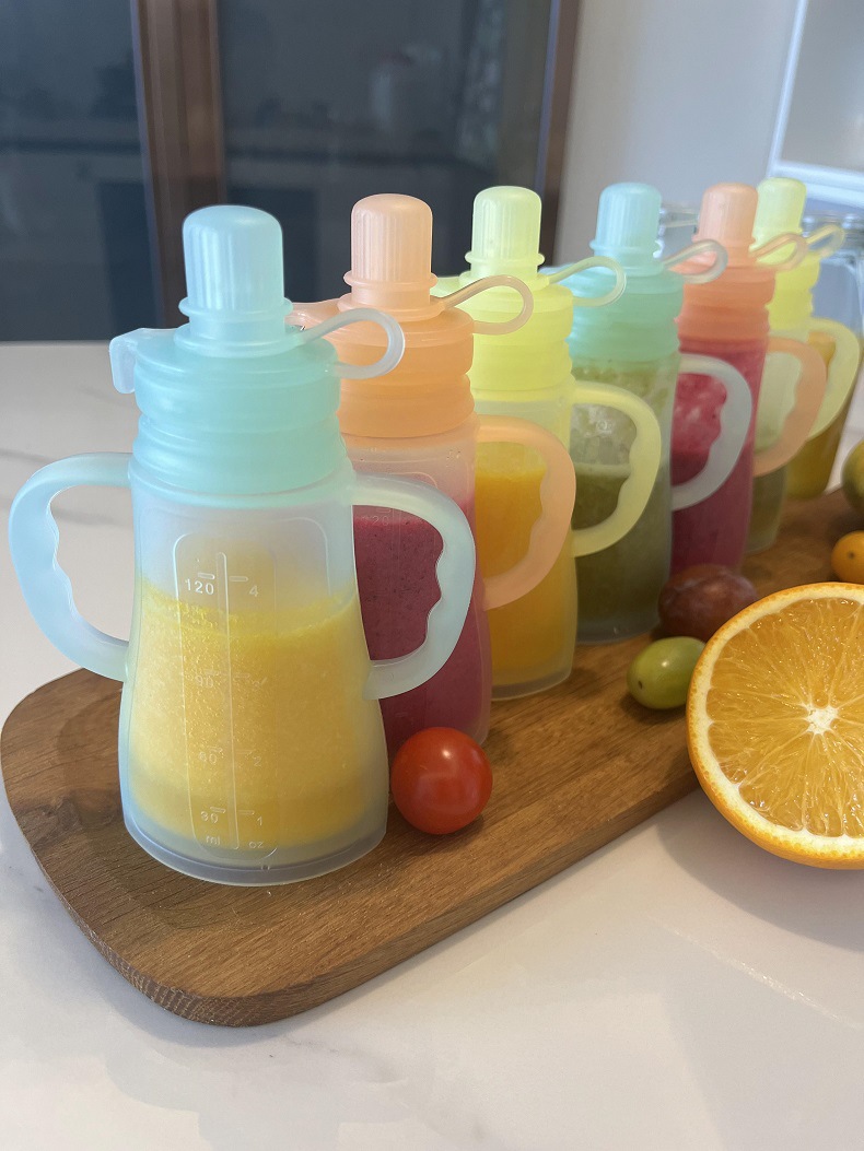 ถุงเก็บน้ำนมซิลิโคนแบบใช้ซ้ำได - Baby Food Pouches บทวิจารณ์และราคา
