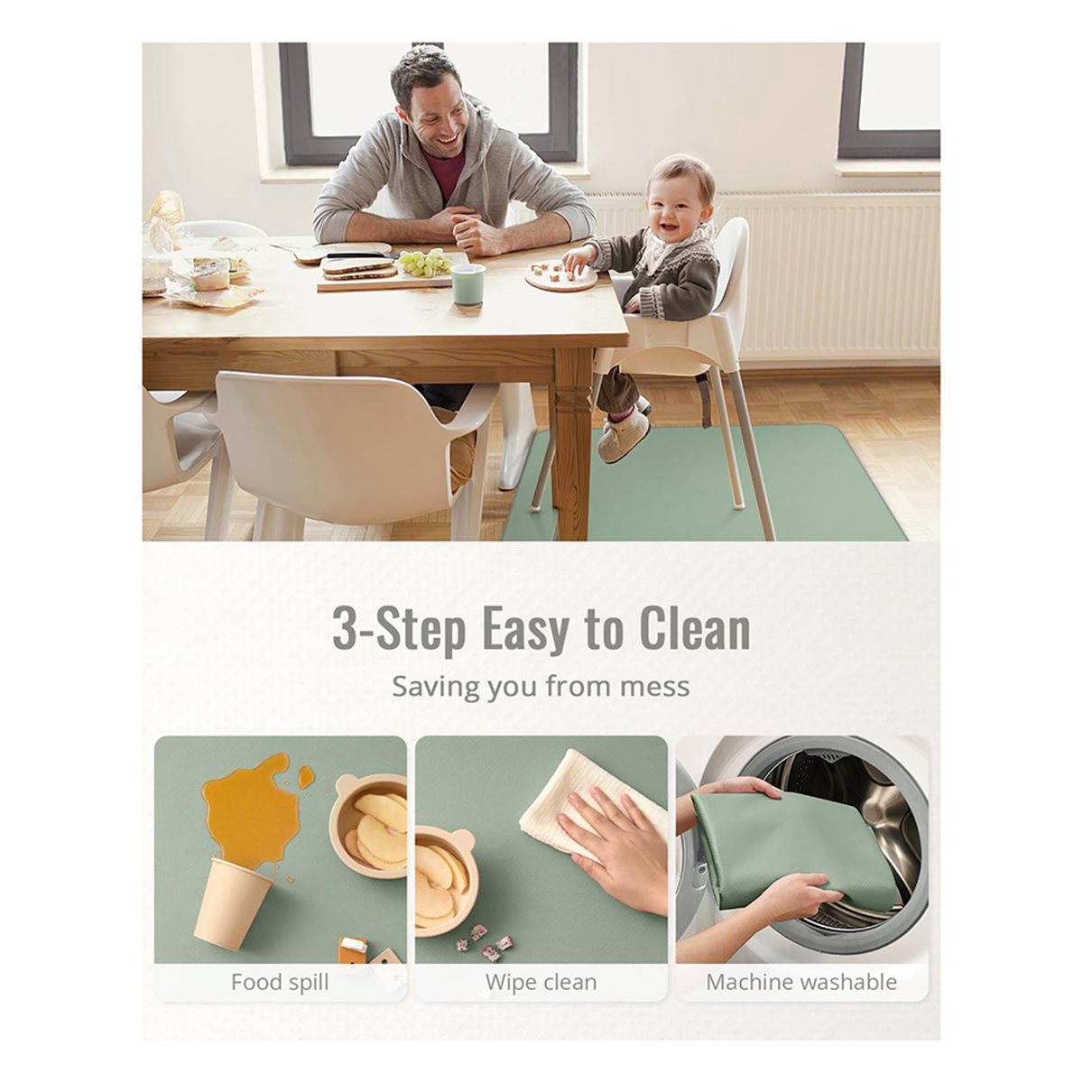 【COUNTDOWN DEAL】 แผ่นรองกันเปื - Highchair Splash Mat บทวิจารณ์และราคา
